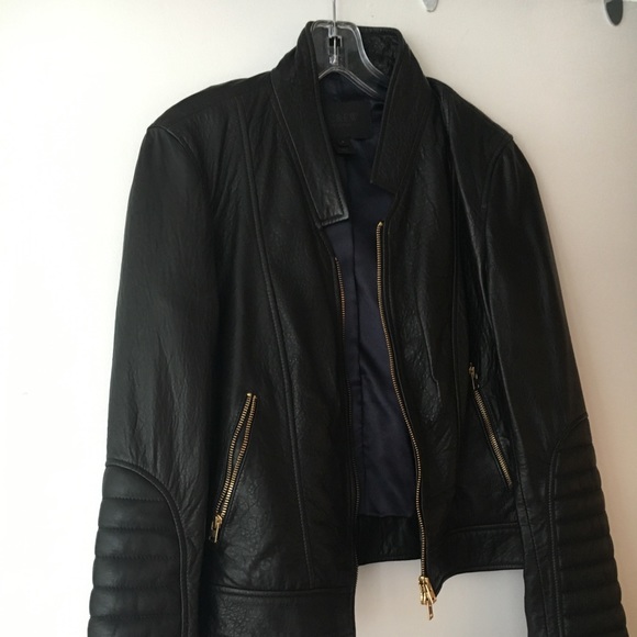 J Crew Collection Leather Jacket sz 8, NWOT - Picture 2 of 8